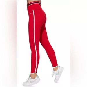 EleVen by Venus Williams Retro Daze 7/8 Leggings Women's Sm Apple Red White Trim